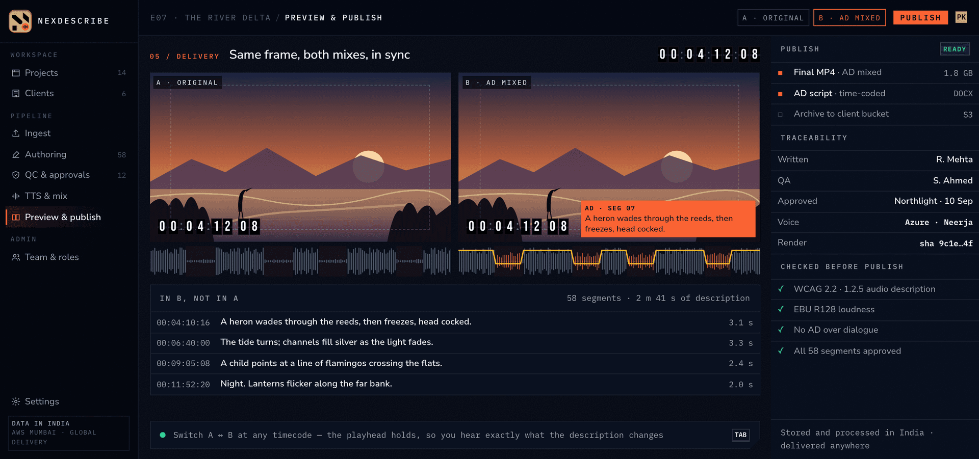 A/B preview and publish