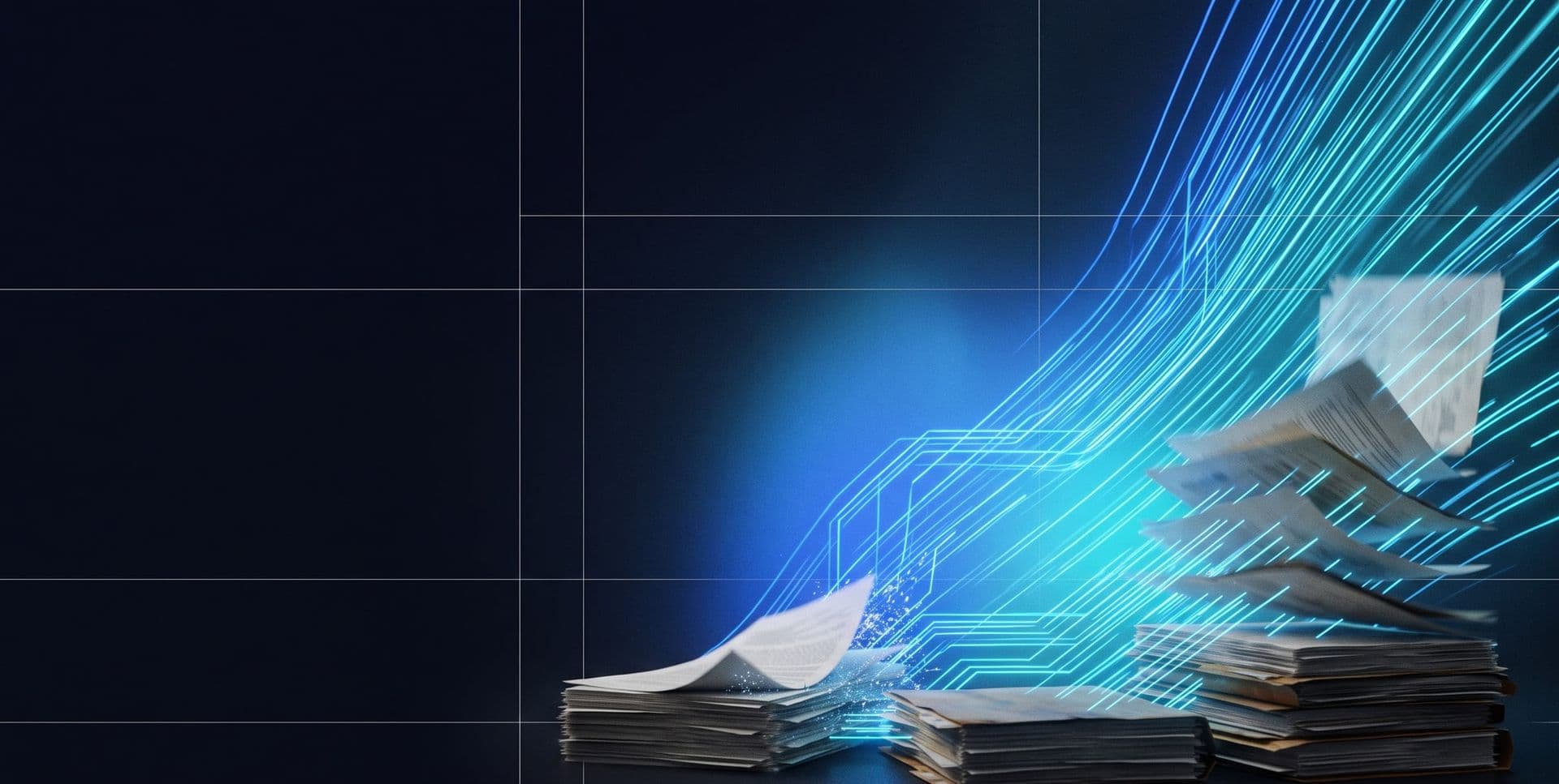 Permit parsing automation — documents dissolving into structured light