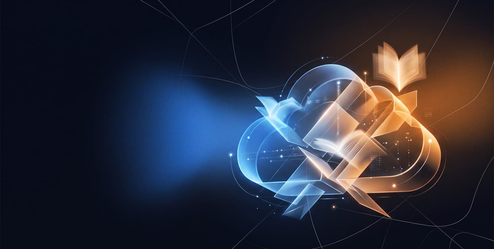 Cloud-based eLearning software — abstract cover illustration