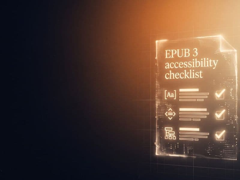 EPUB 3 accessibility checklist — abstract cover illustration