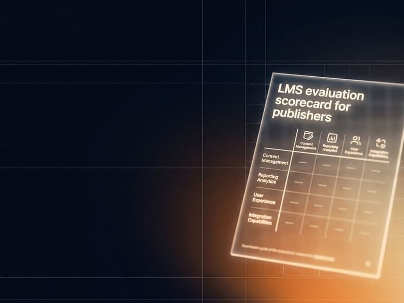 प्रकाशकों के लिए LMS आकलन स्कोरकार्ड — एब्स्ट्रैक्ट कवर इलस्ट्रेशन