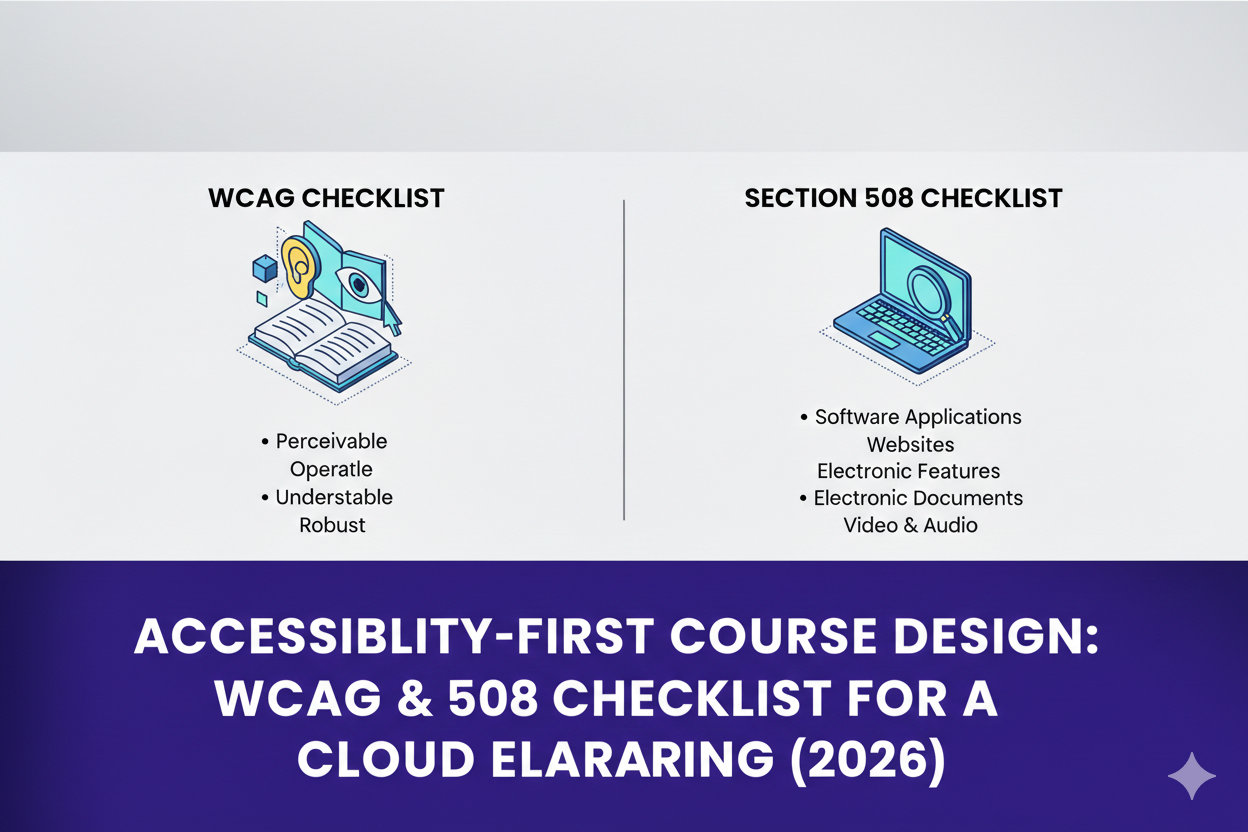 Accessibility-First Course Design: WCAG & 508 Checklist for Cloud eLearning (2026)